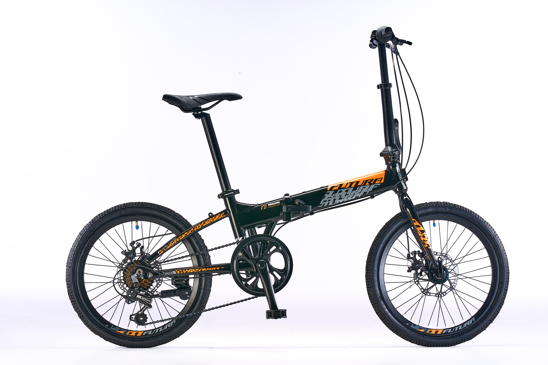 Bicicleta Plegable FUTURA mod. ORIGAMI 20¨ 7 Vel. Naranja Negro