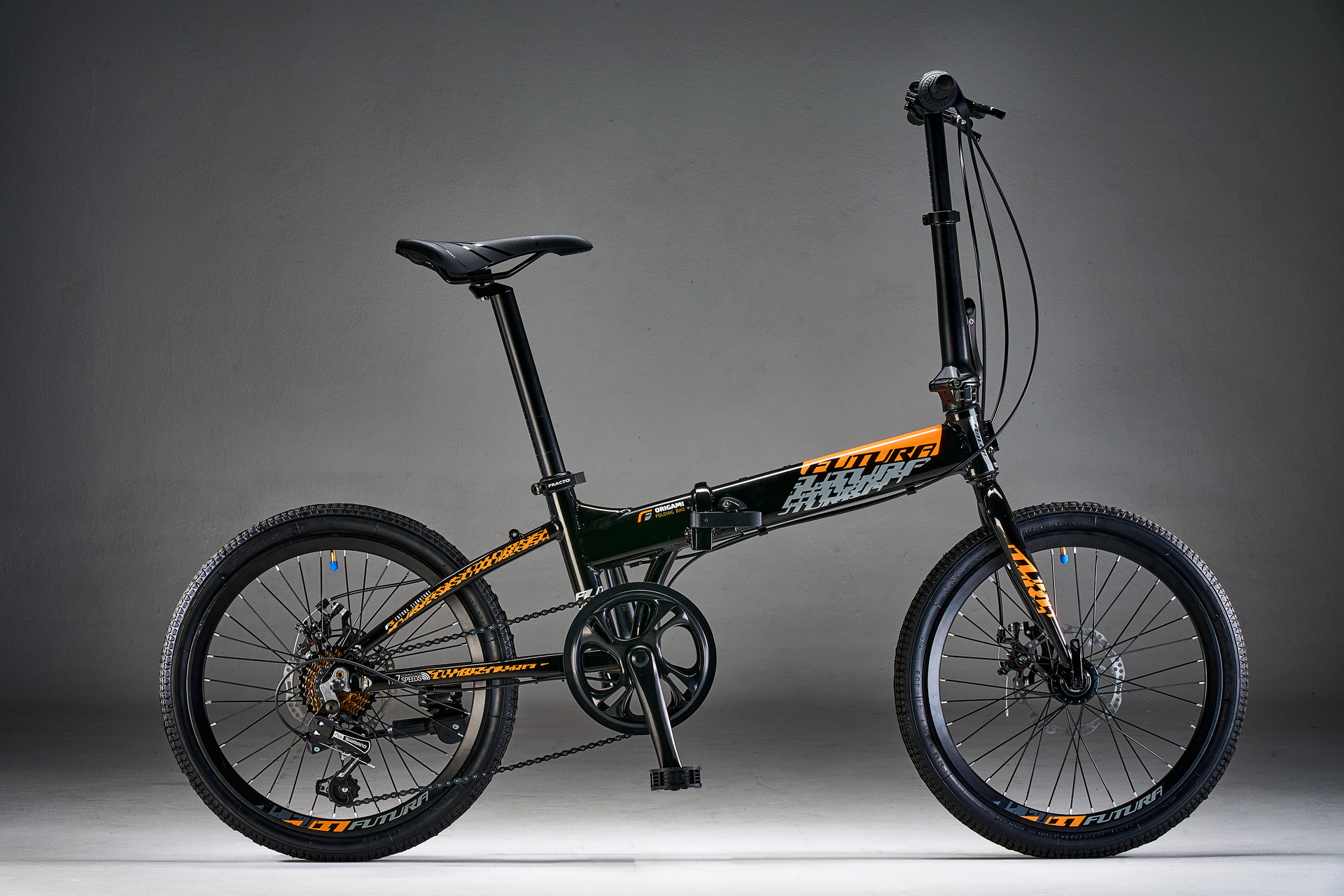 Bicicleta Plegable FUTURA mod. ORIGAMI 20¨ 7 Vel. Naranja Negro - Imagen 2