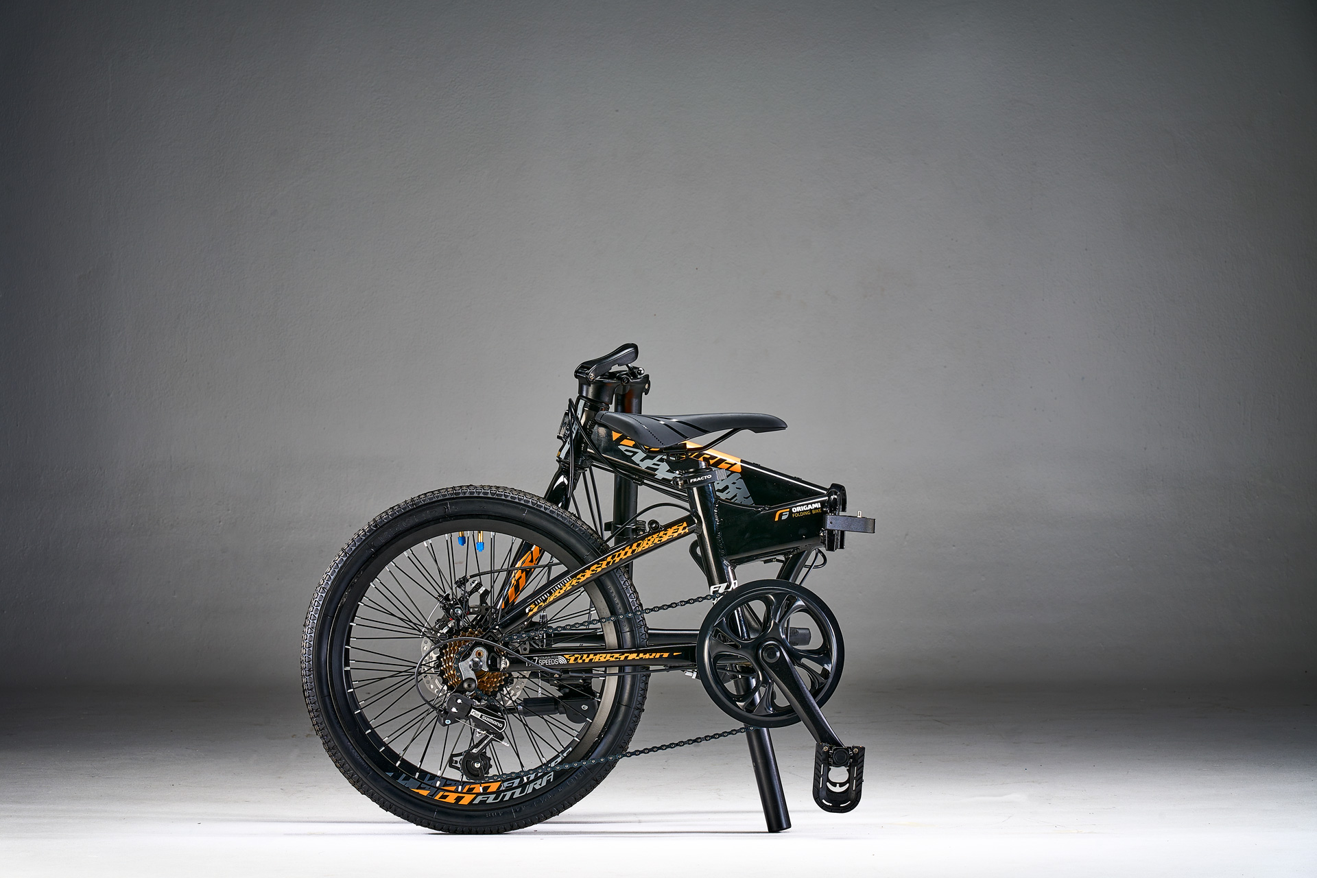 Bicicleta Plegable FUTURA mod. ORIGAMI 20¨ 7 Vel. Naranja Negro - Imagen 3